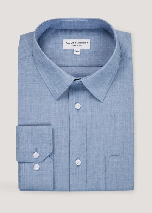 Taylor & Wright Blue Easy Care Regular Fit Shirt