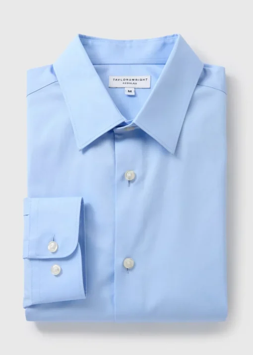 Taylor & Wright Blue Regular Fit Cotton Shirt