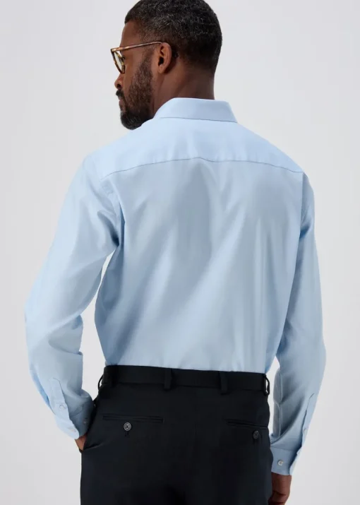 Taylor & Wright Blue Textured Regular Fit Shirt