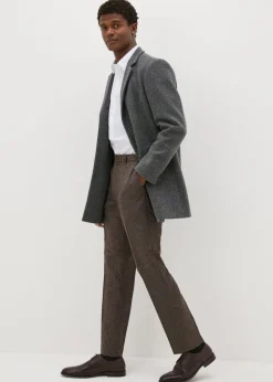 Taylor & Wright Brown Puppytooth Slim Fit Flexi Waist Trousers
