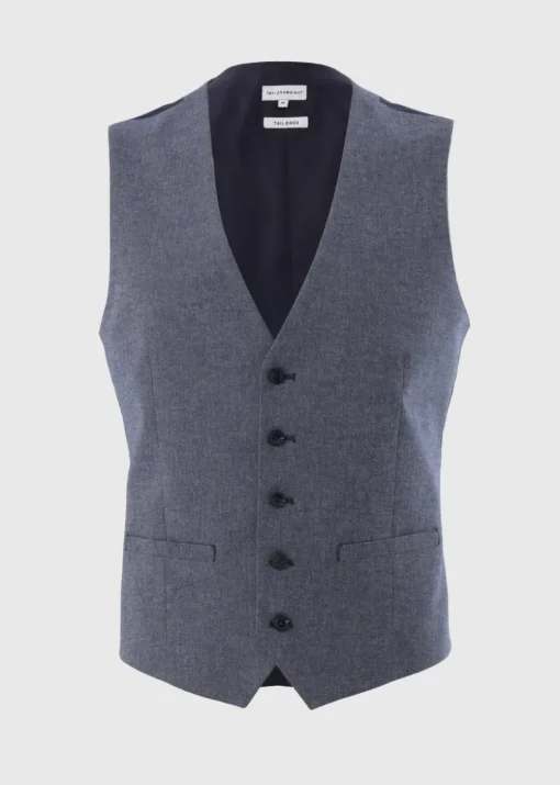 Taylor & Wright Carlo Italian Blue Denim Tailored Waistcoat