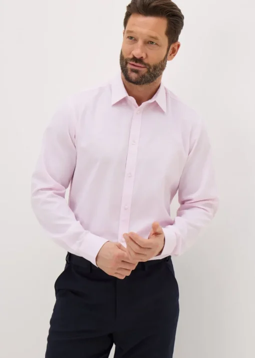 Taylor & Wright Pink Textured Regular Fit Shirt