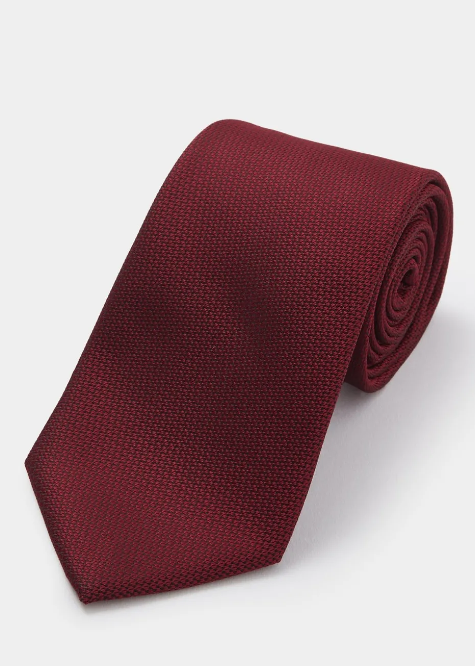 Taylor & Wright Red Plain Textured Tie