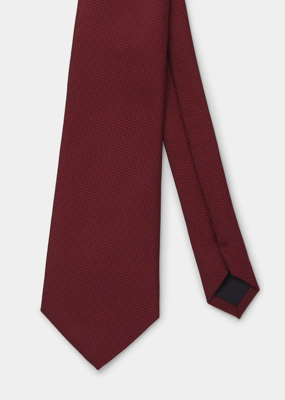 Taylor & Wright Red Plain Textured Tie