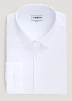 Taylor & Wright White Easy Care Slim Fit Shirt