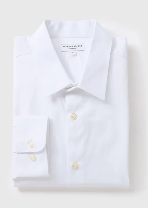 Taylor & Wright White Regular Fit Cotton Shirt