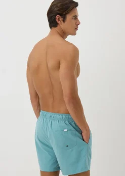 Teal Embroidered Swim Shorts