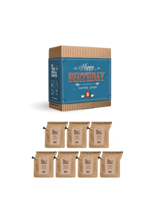 The Brew Company Blue Birthday Coffee Lover Gift Box 7 Pack