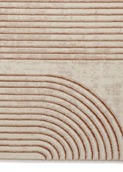 Think Rugs Apollo Bronze/Grey Modern Linear Rectangle Rug