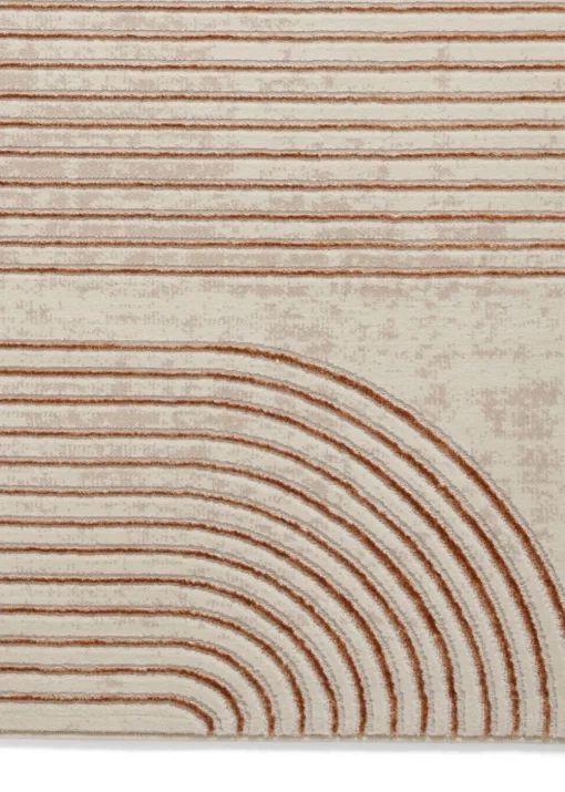 Think Rugs Apollo Bronze/Grey Modern Linear Rectangle Rug