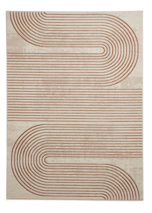 Think Rugs Apollo Bronze/Grey Modern Linear Rectangle Rug