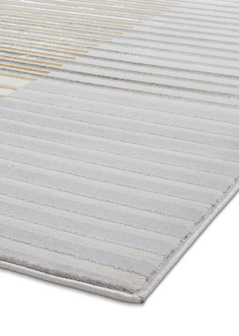 Think Rugs Apollo Grey Modern Linear Rug