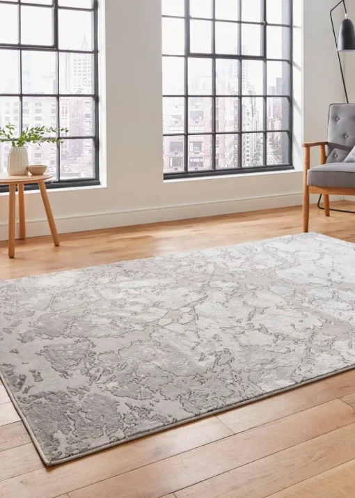 Think Rugs Apollo Grey/Ivory Modern Abstract Rectangle Rug