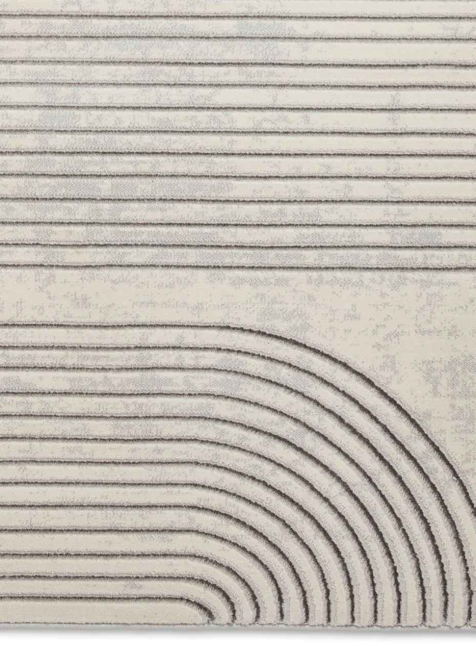 Think Rugs Apollo Grey/Ivory Modern Linear Rectangle Rug