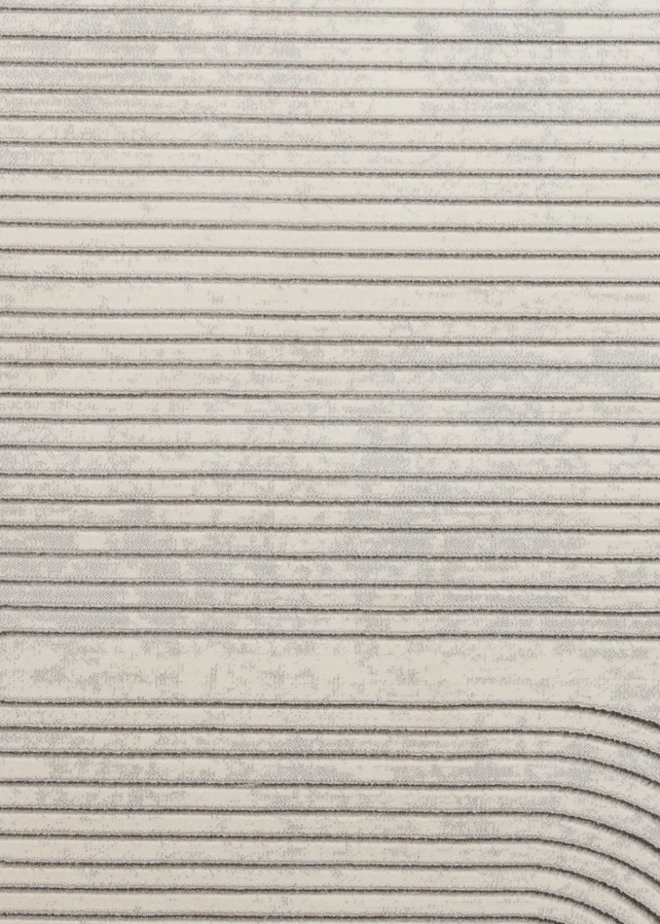 Think Rugs Apollo Grey/Ivory Modern Linear Rectangle Rug