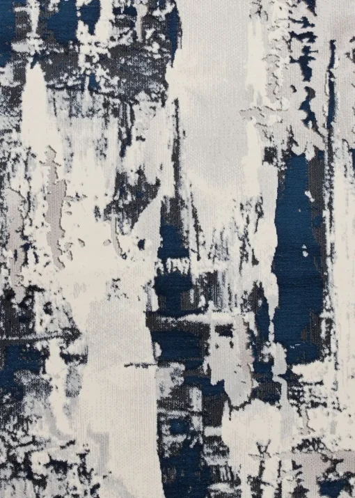 Think Rugs Apollo Grey/Navy Modern Abstract Rectangle Rug