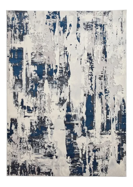 Think Rugs Apollo Grey/Navy Modern Abstract Rectangle Rug