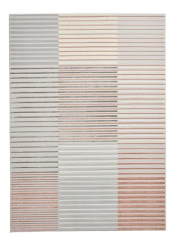 Think Rugs Apollo Grey/Pink Modern Linear Rug