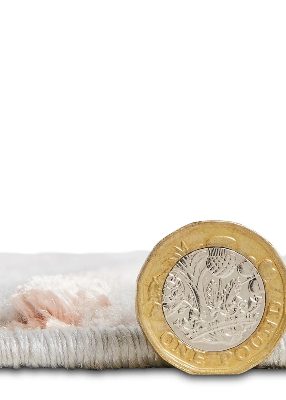 Think Rugs Apollo Grey/Pink Modern Linear Rug