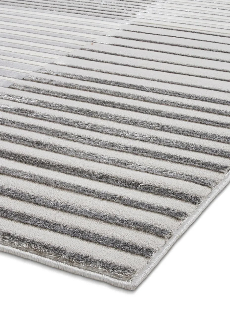 Think Rugs Apollo Ivory Modern Linear Rug