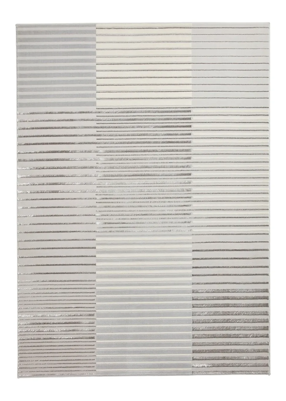 Think Rugs Apollo Ivory Modern Linear Rug