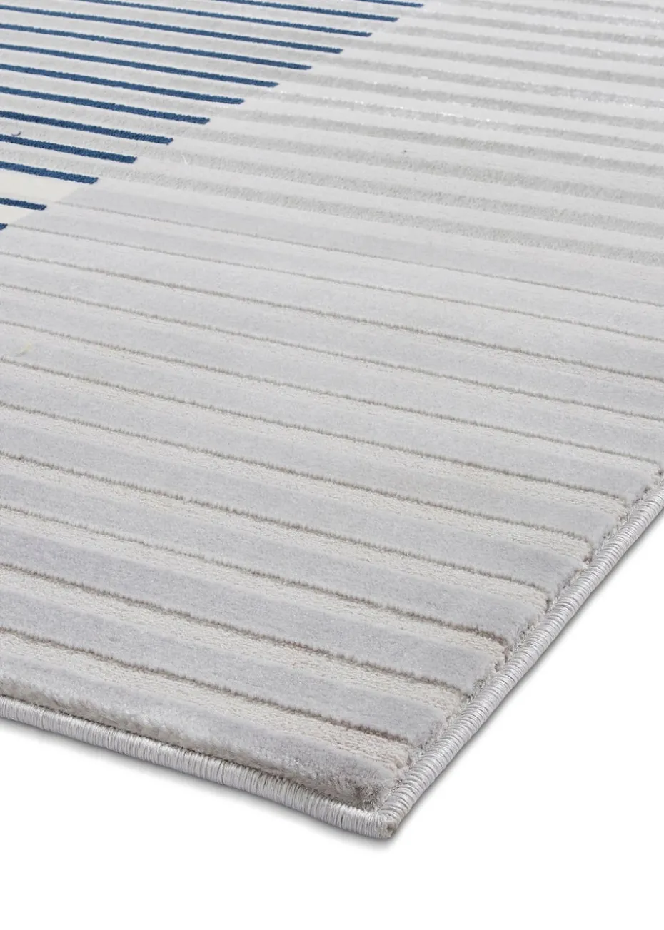 Think Rugs Apollo Navy Modern Linear Rug