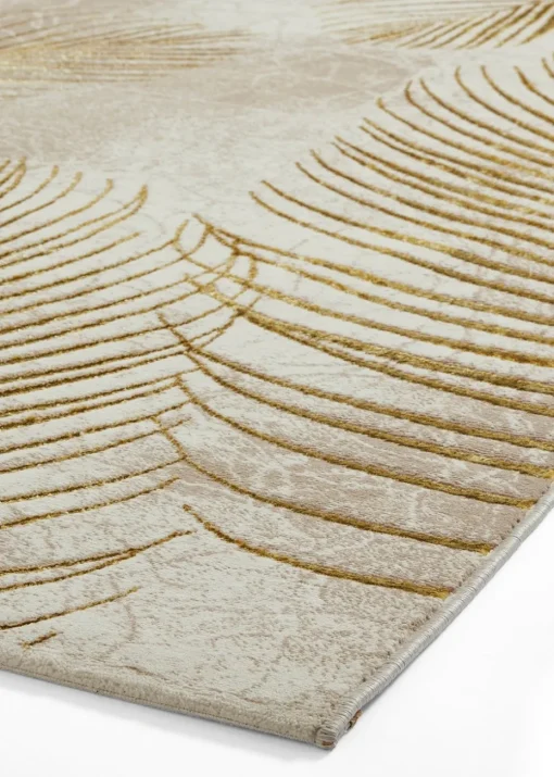 Think Rugs Creation Gold Botanical Rug