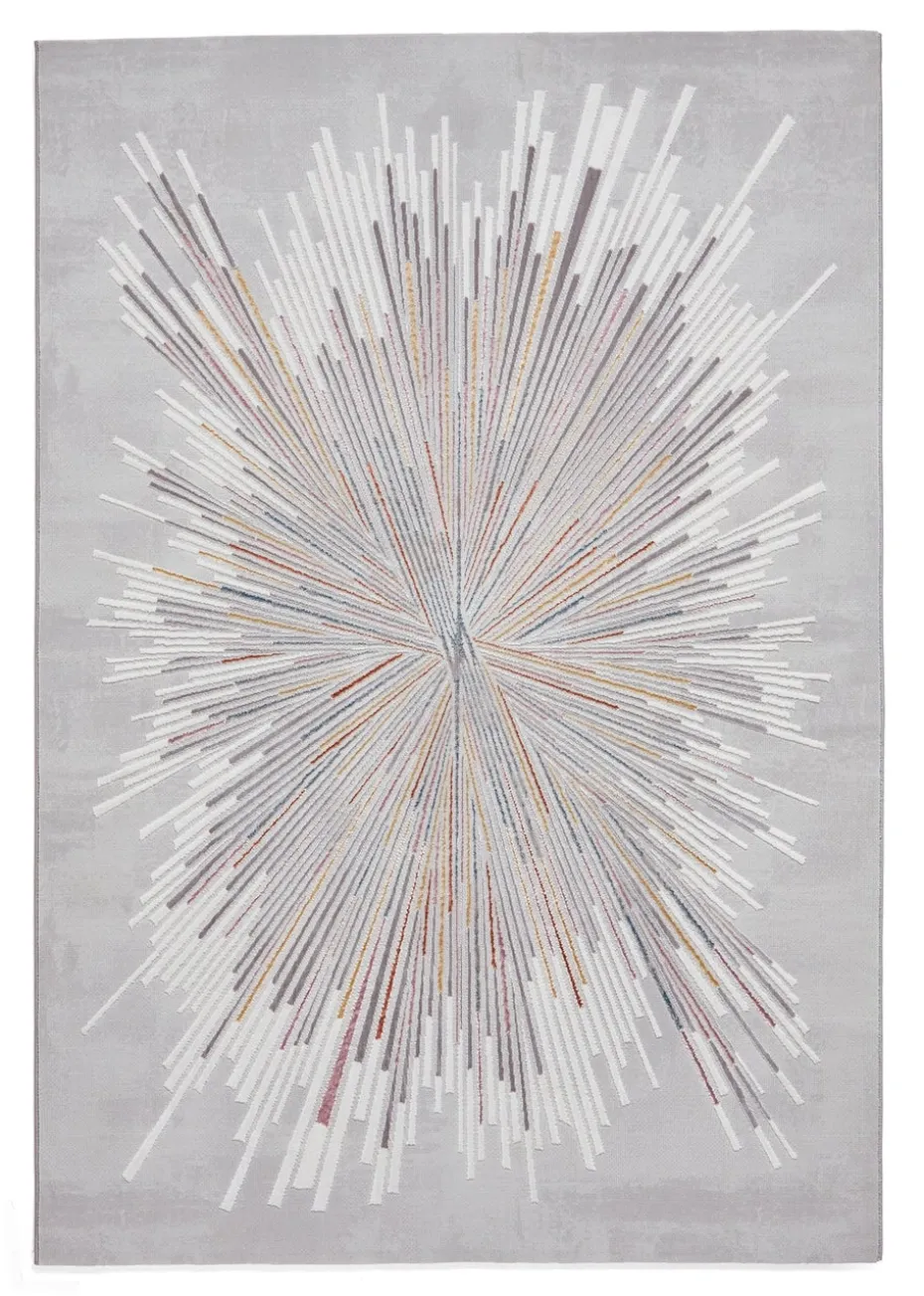 Think Rugs Creation Pink Modern Geometric Rug