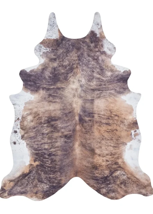 Think Rugs Faux Cow Print Brown Animal Print Rug