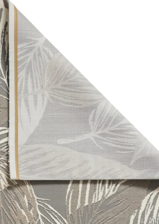 Think Rugs Flores Grey Botanical Washable Rug
