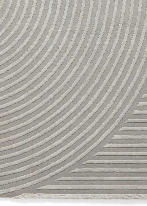 Think Rugs Flores Grey Modern Rectangle Rug