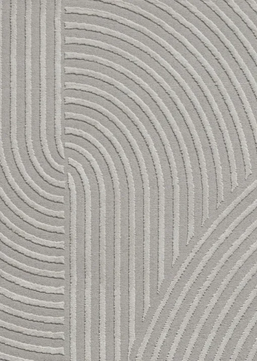 Think Rugs Flores Grey Modern Rectangle Rug