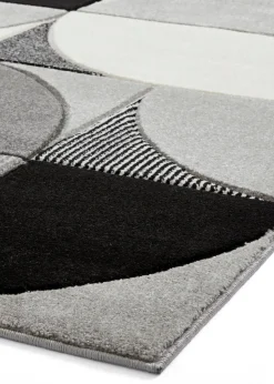 Think Rugs Matrix Grey/ Black Modern Geometric Rug