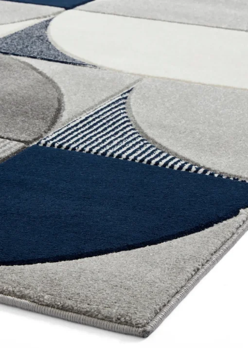 Think Rugs Matrix Navy Modern Geometric Rug
