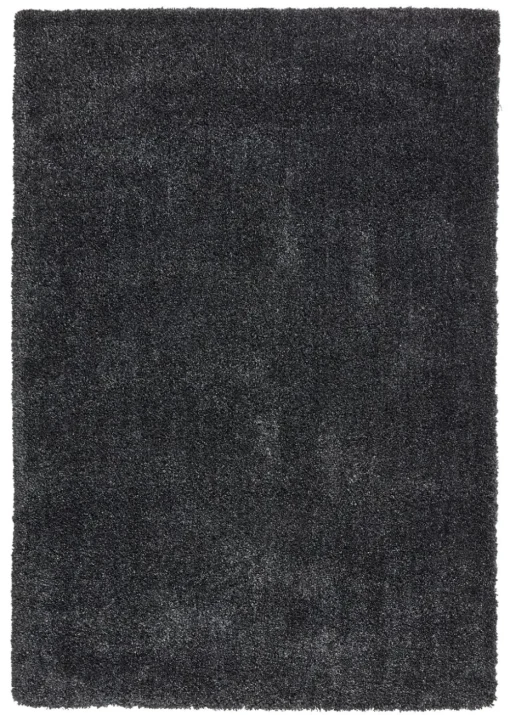 Think Rugs Sierra Dark Grey Plain Shaggy Rectangle Rug