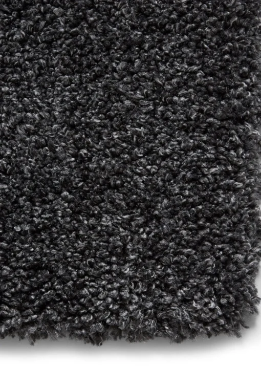 Think Rugs Sierra Dark Grey Plain Shaggy Rectangle Rug