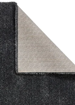 Think Rugs Sierra Dark Grey Plain Shaggy Rectangle Rug
