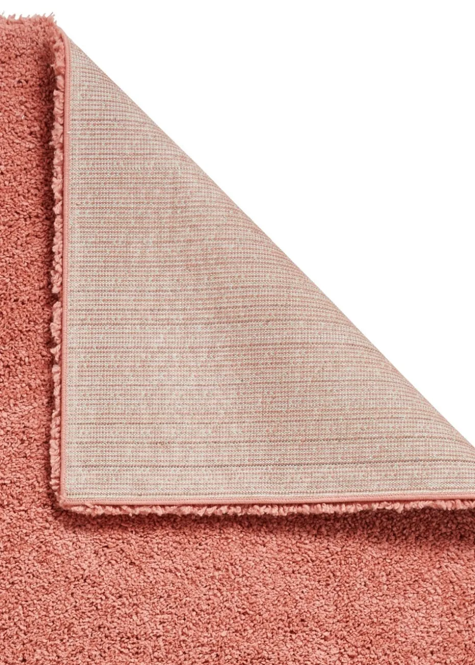 Think Rugs Sierra Peach Plain Shaggy Rectangle Rug