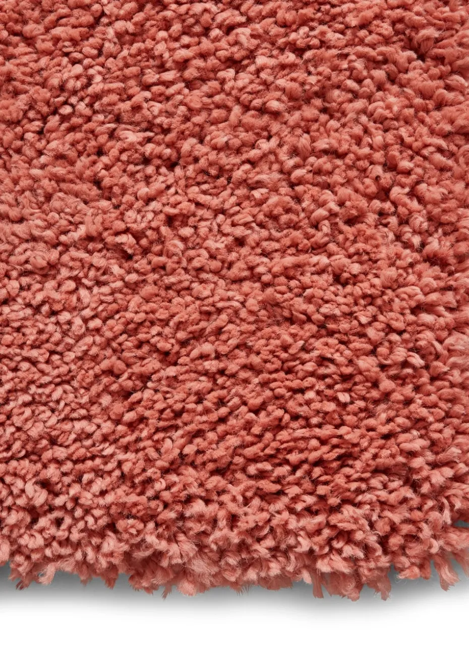 Think Rugs Sierra Peach Plain Shaggy Rectangle Rug