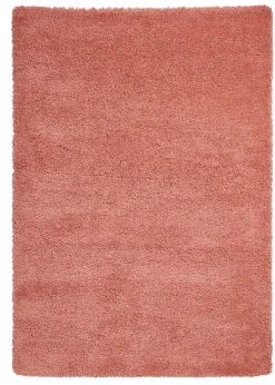 Think Rugs Sierra Peach Plain Shaggy Rectangle Rug