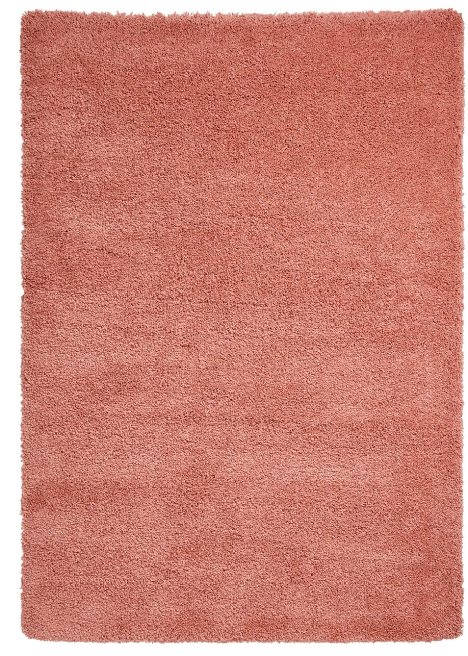 Think Rugs Sierra Peach Plain Shaggy Rectangle Rug