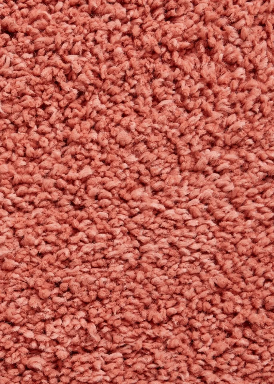 Think Rugs Sierra Peach Plain Shaggy Rectangle Rug