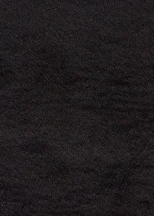Think Rugs Super Teddy Black Plain Shaggy Rectangle Rug