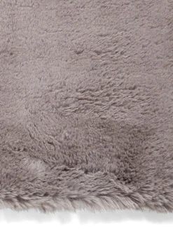 Think Rugs Super Teddy Grey Plain Shaggy Rectangle Rug