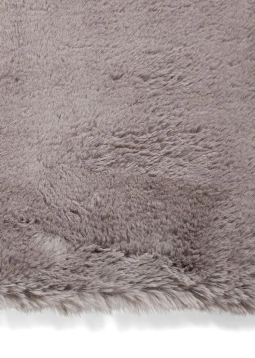 Think Rugs Super Teddy Grey Plain Shaggy Rectangle Rug