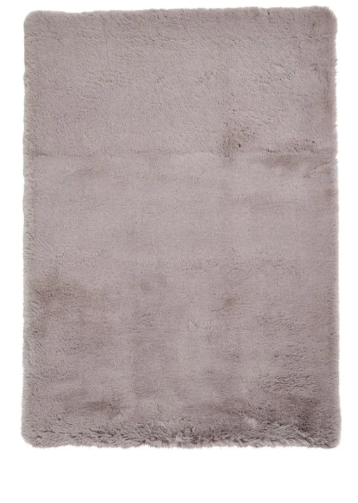 Think Rugs Super Teddy Grey Plain Shaggy Rectangle Rug
