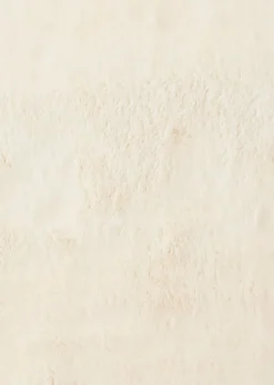 Think Rugs Super Teddy Ivory Plain Shaggy Rectangle Rug