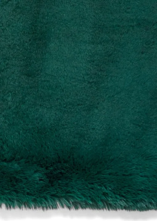 Think Rugs Super Teddy Jewel Green Plain Shaggy Rectangle Rug