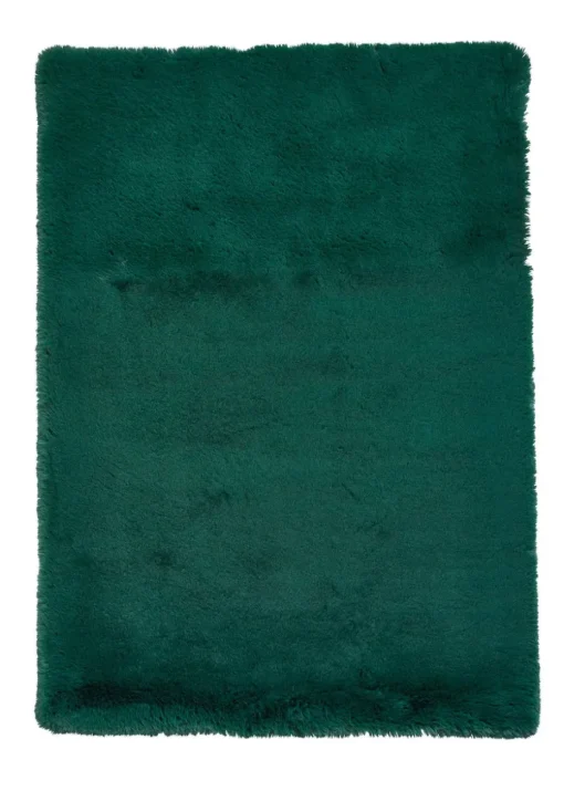 Think Rugs Super Teddy Jewel Green Plain Shaggy Rectangle Rug
