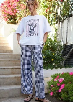 Threadbare Black Cotton Jersey Wide Leg Trousers